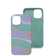 Чохол для iPhone 12 Pro Max Aquarelle full бірюзово-бузковий