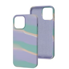 Чохол для iPhone 13 Pro Max Aquarelle full бірюзово-бузковий