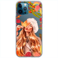 Чохол для iPhone 12 Pro MixCase осінь дівчина у біреті