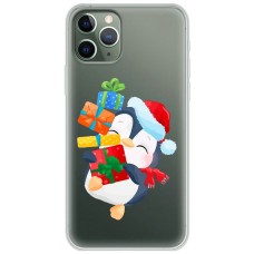 Чохол для iPhone 11 Pro Max MixCase Новий рік пінгвін із подарунками