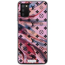 Чохол для Samsung Galaxy A03s (A307) MixCase лого на рожевому