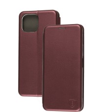 Чохол книжка Premium для Xiaomi Mi 11 Lite бордовий