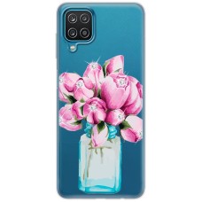 Чохол для Samsung Galaxy A12 / M12 MixCase стрази з букетом в обіймах
