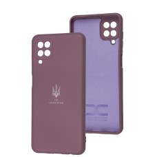 Чохол для Samsung Galaxy A12 / M12 Silicone Full Тризуб лавандовий