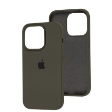 Чохол для iPhone 14 Pro Square Full silicone сірий / dark olive