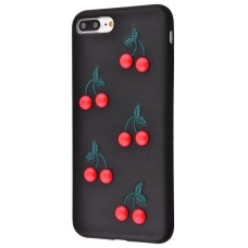 Чохол Cherry для iPhone 7 Plus / 8 Plus чорний еко-шкіра
