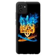 Чохол для Samsung Galaxy A03 (A035) Mixcase патріотичний Герб у вогні
