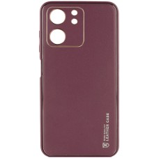 Шкіряний чохол Xshield для Xiaomi Redmi 13C / Poco C65 (Бордовий / Plum Red)