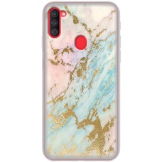 Чохол для Samsung Galaxy A11/M11 MixCase мармур рожево-бірюзовий