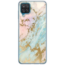 Чохол для Samsung Galaxy A12 / M12 MixCase мармур рожево-бірюзовий