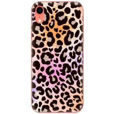 Чохол для iPhone Xr MixCase Леопард рожево-жовтогарячий
