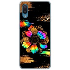 Чохол для Samsung Galaxy A02 (A022) MixCase Леопард райдужна квітка