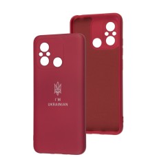 Чохол для Xiaomi Redmi 12C / 11A / Poco C55 Silicone Full Тризуб бордовий / rose red