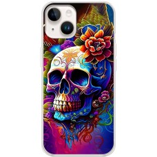 Чохол для iPhone 15 Plus MixCase асорті череп у квітах