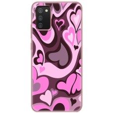 Чохол для Samsung A02s (A025) MixCase день закоханих серця на рожевому