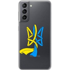 Чохол для Samsung Galaxy S21 (G991) MixCase патріотичні синє-жовтий Тризуб