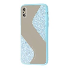 Чохол для iPhone Xs Max Shine mirror блакитний