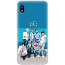Чохол для Samsung Galaxy A10 (A105) MixCase BTS на блакитному