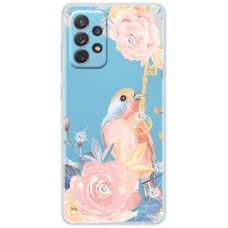 Чохол для Samsung Galaxy A13 (A135) MixCase стрази птах з квітами