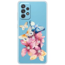 Чохол для Samsung Galaxy A13 (A135) MixCase стрази квіти метелика