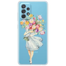 Чохол для Samsung Galaxy A13 (A135) MixCase стрази з букетом в обіймах