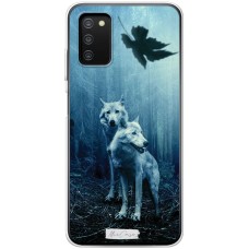 Чохол для Samsung Galaxy A03s (A037) Mixcase пара вовків та лист