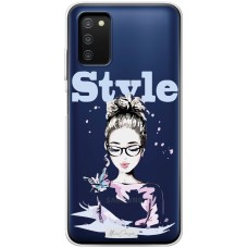 Чохол для Samsung Galaxy A03s (A037) MixCase дівчина окуляри метелик