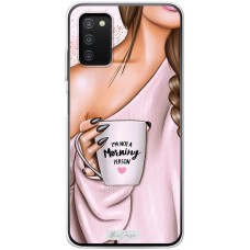Чохол для Samsung Galaxy A03s (A037) MixCase дівчина з кавою