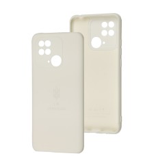 Чохол для Xiaomi Redmi 10C Silicone Full Тризуб білий