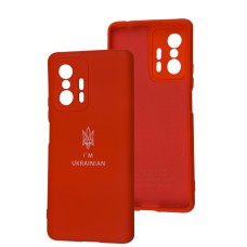 Чохол для Xiaomi 11T / 11T Pro Silicone Full Тризуб червоний