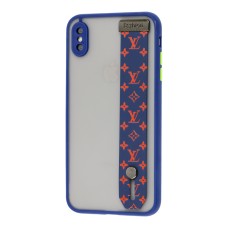 Чохол для iPhone Xs Max WristBand LV синій/червоний