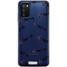 Чохол для Samsung Galaxy A03s (A307) MixCase TikTok логотип чорний шрифт