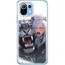 Чохол з аніме для Xiaomi Mi 11 Lite Mixcase дівчина і сніговий барс