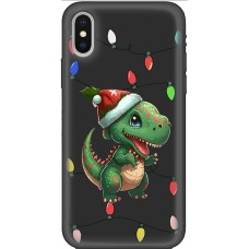 Чохол для iPhone X / Xs MixCase Новий рік новорічний динозаврик