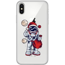 Чохол для iPhone X / Xs MixCase Новий рік космонавт