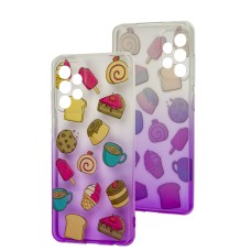 Чохол для Samsung Galaxy A52 Wave Sweet white / purple / cake