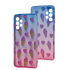 Чохол для Samsung Galaxy A52 Wave Sweet blue / pink / ice-cream