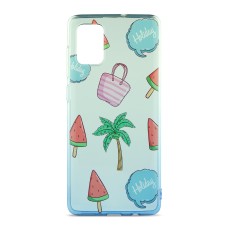 Чохол для Samsung Galaxy A71 (A715) Wave Sweet white/blue/palm