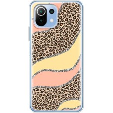 Чохол для Xiaomi Mi 11 Lite MixCase Леопард жовто-рожевий