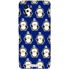 Чохол для Xiaomi Redmi Note 10 / 10s Mixcase синій з мікрофіброю пінгвіни
