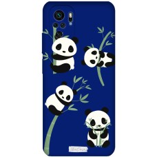 Чохол для Xiaomi Redmi Note 10 / 10s Mixcase синій з мікрофіброю панда