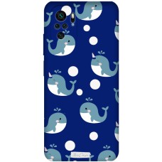 Чохол для Xiaomi Redmi Note 10 / 10s Mixcase синій з мікрофіброю кити