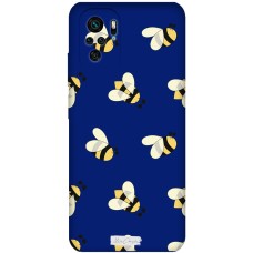 Чохол для Xiaomi Redmi Note 10 / 10s Mixcase синій з мікрофіброю бджоли