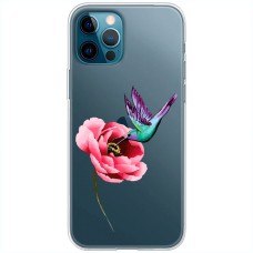 Чохол для iPhone 14 Pro Max Mixcase квіти колібрі в півоні