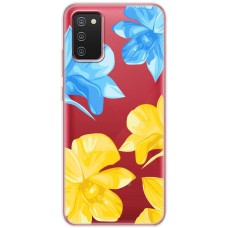 Чохол для Samsung Galaxy A02s (A025) MixCase патріотичні синьо-жовті квіти