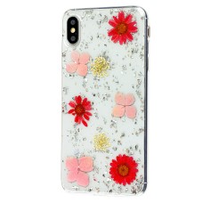 Чохол гербарій для iPhone Xs Max рожевий