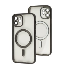 Чохол для iPhone 12 Titanium Fibra Chrome MagSafe black