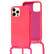 Чохол для iPhone 12 / 12 Pro Wave Lanyard без logo bright pink
