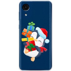 Чохол для Samsung Galaxy A03 Core (A032) MixCase Новий рік пінгвін з подарунками