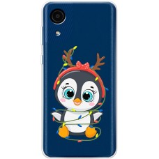 Чохол для Samsung Galaxy A03 Core (A032) MixCase Новий рік пінгвін у гірлянді